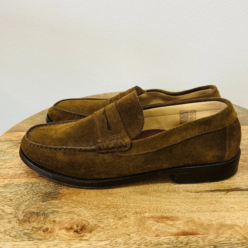 Sesa Footwear Brown Suede Leather Loafers Men's Size 45 US 12.5 EUC Made Italy